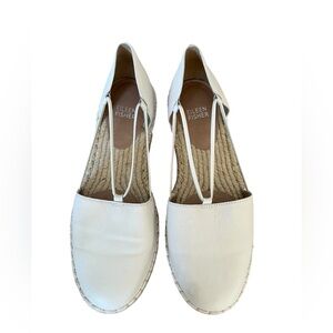 Eileen Fisher Espadrilles Size 8.5 White Wash Leather